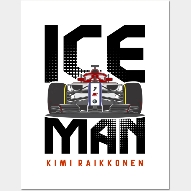 Kimi Raikkonen The Iceman Wall Art by jaybeetee